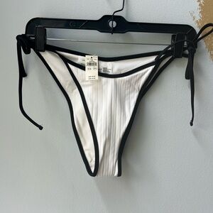 Aerie black and white tie cheeky bikini bottoms
